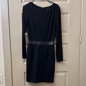 Lauren Ralph Lauren Black Long Sleeve Dress with Belt